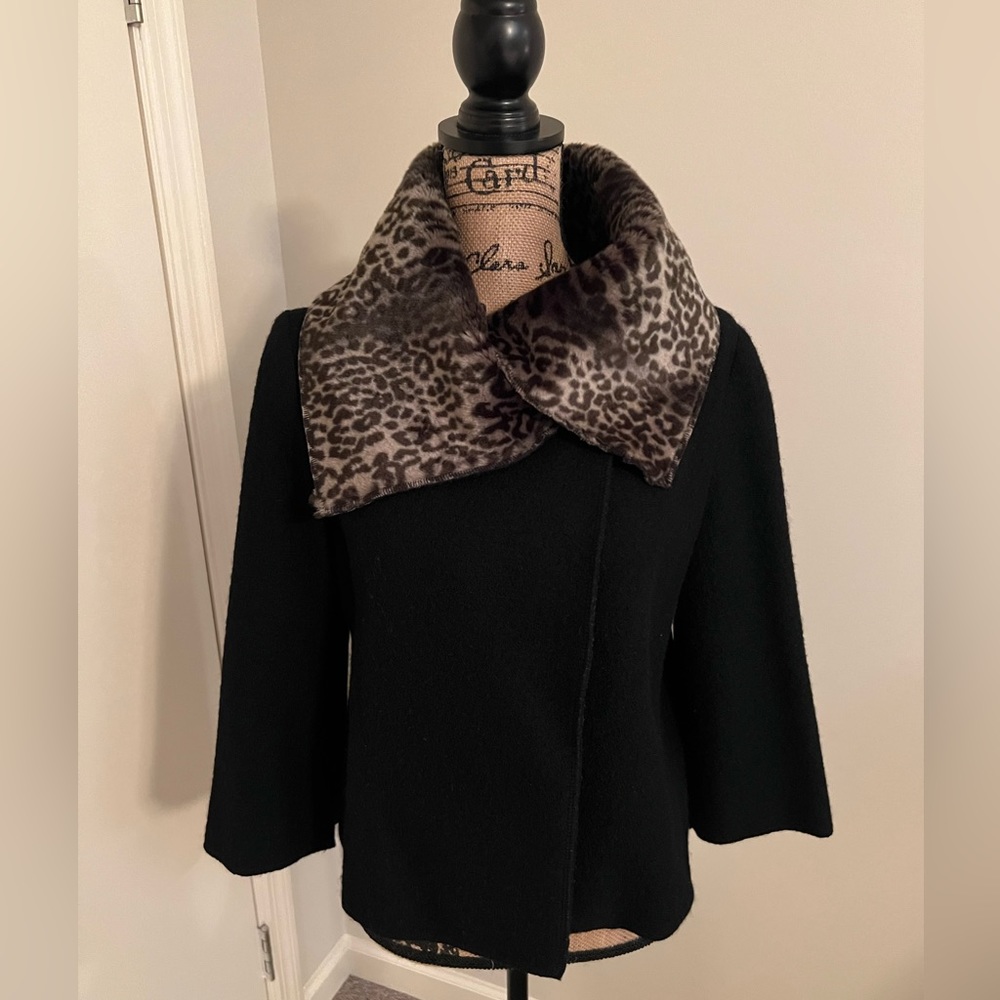 Peck & Peck Collection 100% Wool Jacket with Faux Fur Collar